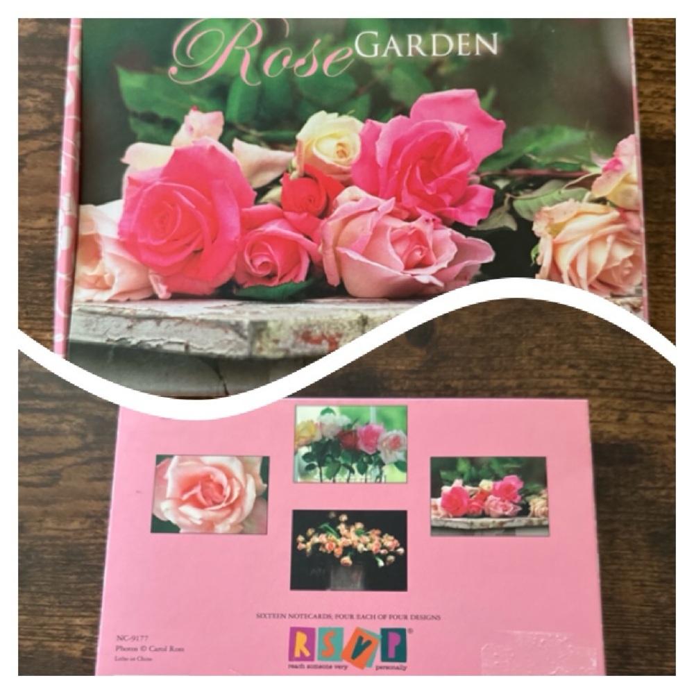 RSVP Pink Floral Notecard Collection. 16 notecards, 4 each 4 designs